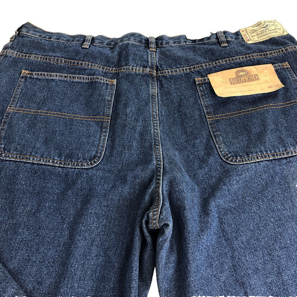 Redhead Men's Flannel Lined Utility Jeans 46x32 Insulated Blue Denim 7 Pockets - Picture 8 of 11